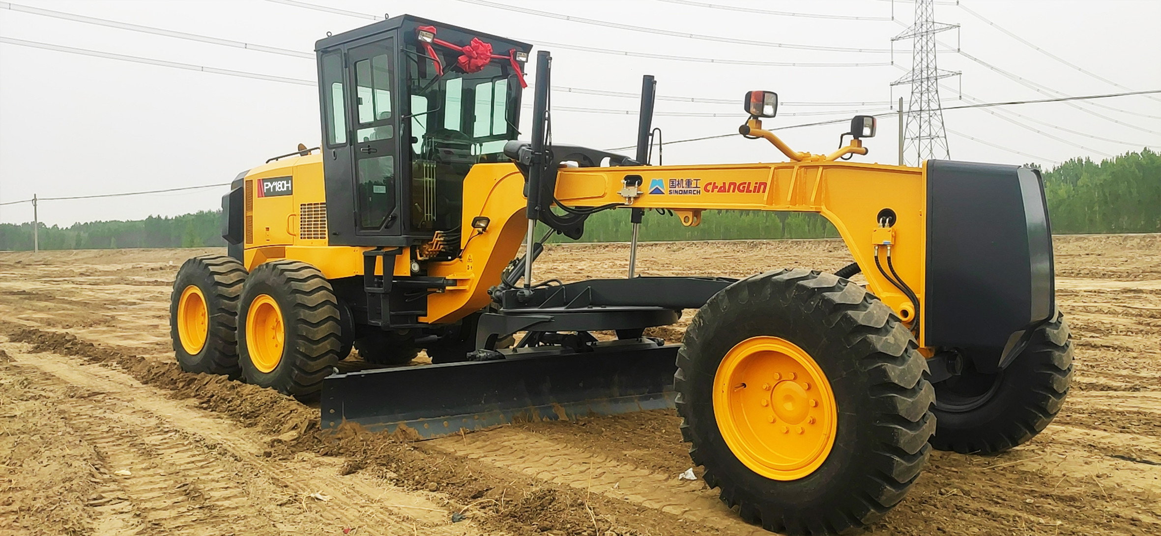 Changlin Compact Motor Grader Heavy Equipment PY180H 180Hp With Balde 12 Feet / 10 Feet