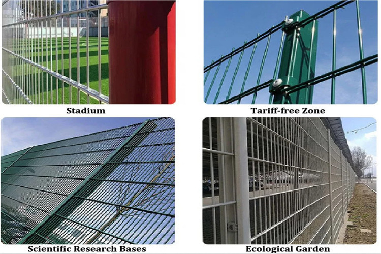 Security Double Wire Fencing Or Twin Wire Mesh Fence Use Round Post
