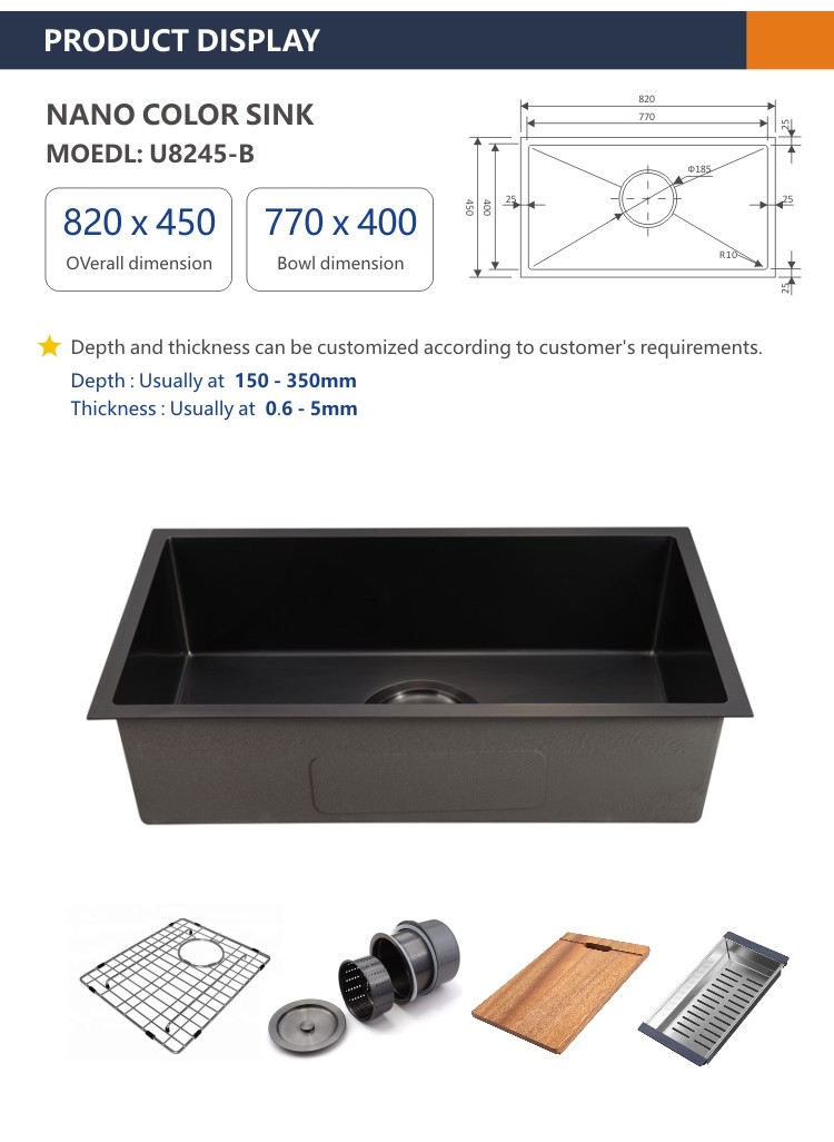32 Undermount Stainless Steel Sink , 82x45 Brushed Stainless Steel Undermount Kitchen Sink