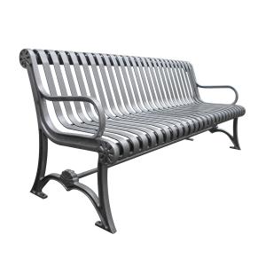 China Outdoor Urban Metal Bench , Steel Patio Bench With Mild Steel Cast Iron Material wholesale