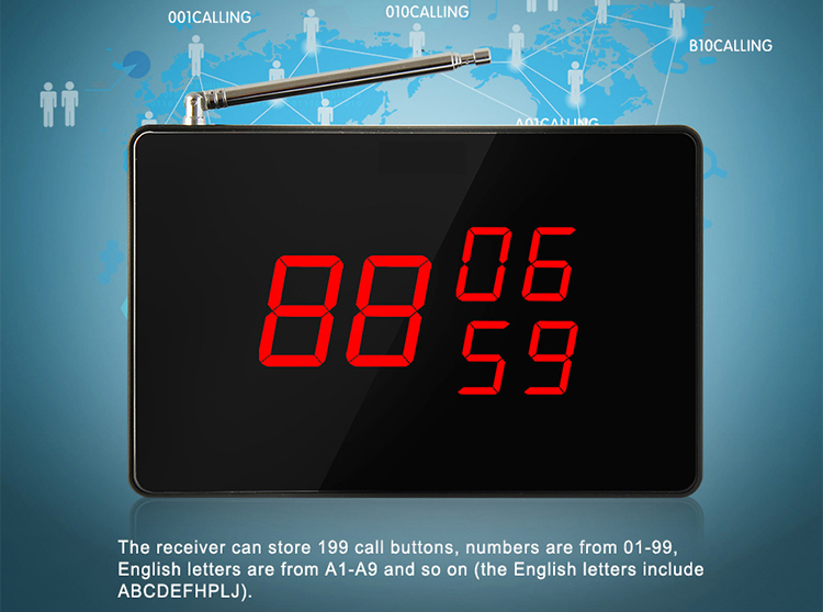 high quality beautiful waterproof 3 keys(service, bill, cancel) wireless call button