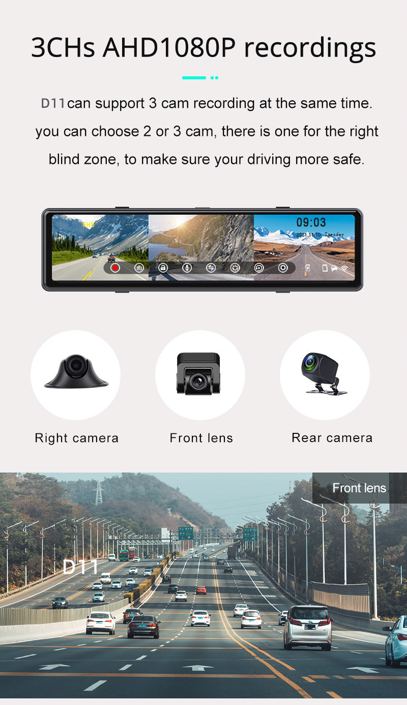 Rearview Mirror Customize Carplay Dashboard Car Play Bluetooth DVR 2.5K 1440P