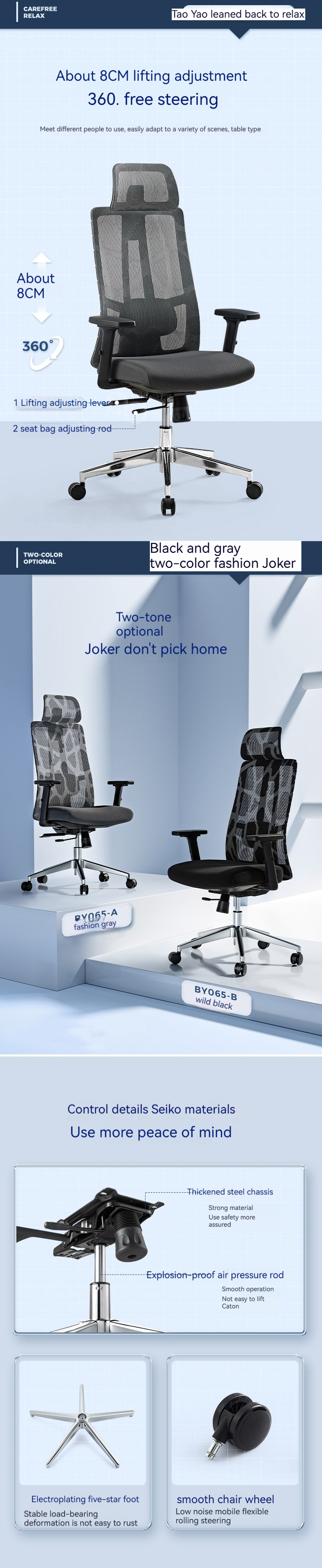 Modern Office Furniture Manager Office Executive Table and Ergonomic Mesh Office Chair