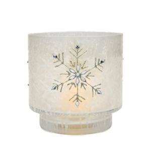 China Snow Flake Glass Candle Holders wholesale