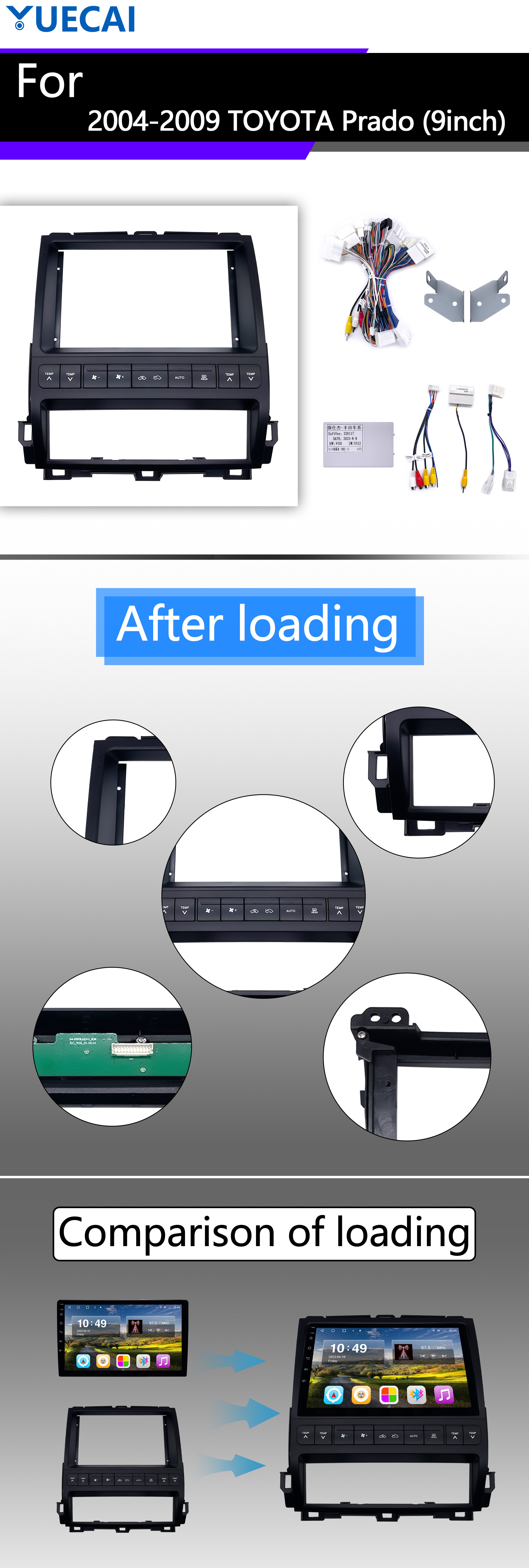 Android 2004-2009 Toyota Prado Head Unit 9 Inch Easy installation