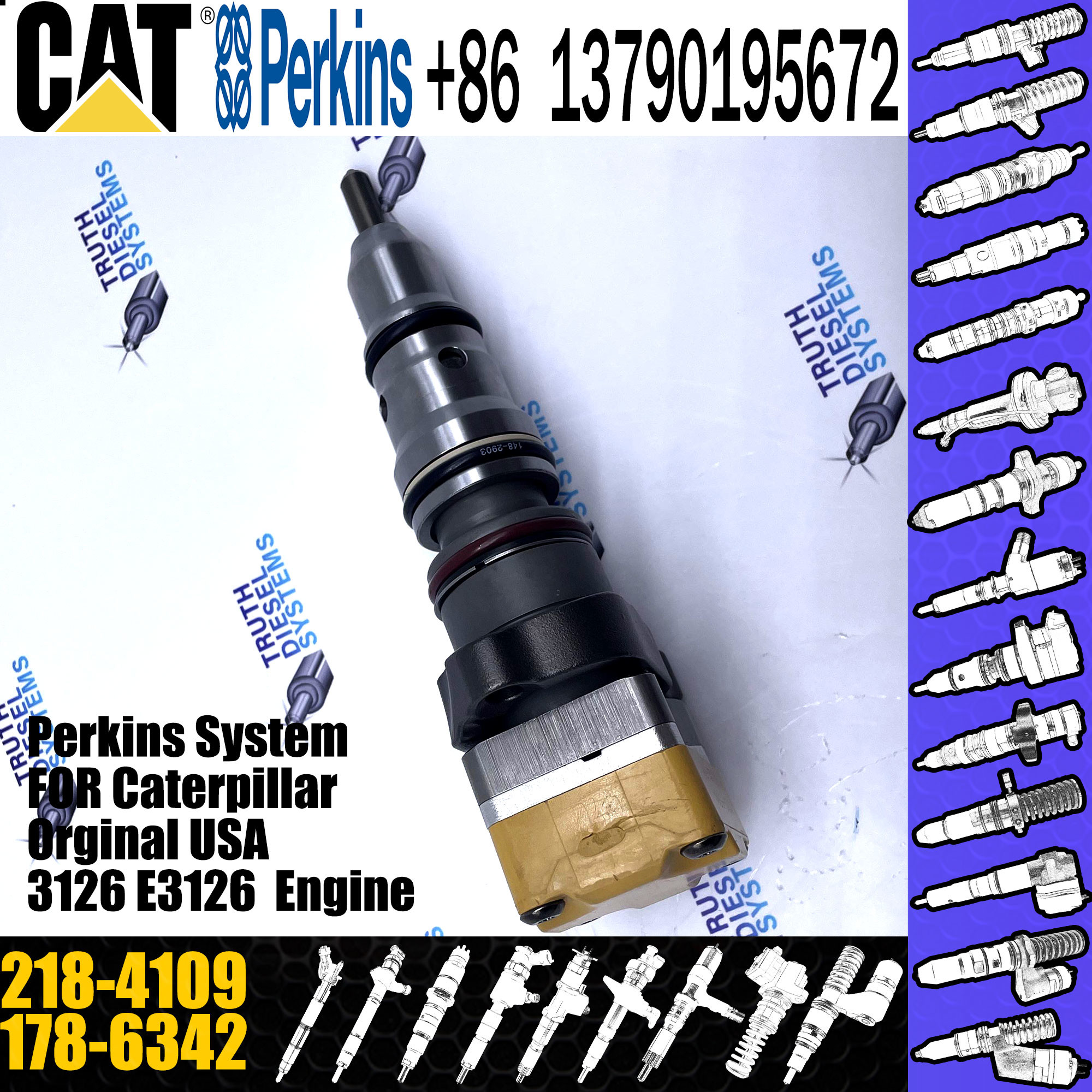 10R-1257 common rail injector 218-4109 178-6342 injector for Caterpillar 3126E engine fuel injector nozzle 10R-1257