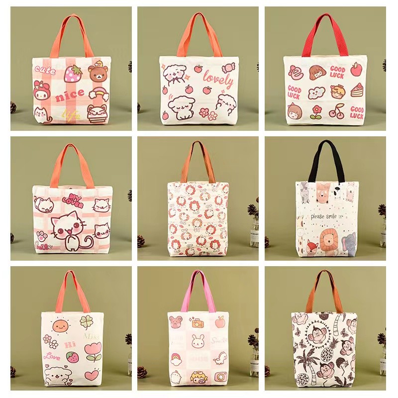 White Eco Canvas Bags With Clear LGO Beautiful Pictures Simple Style