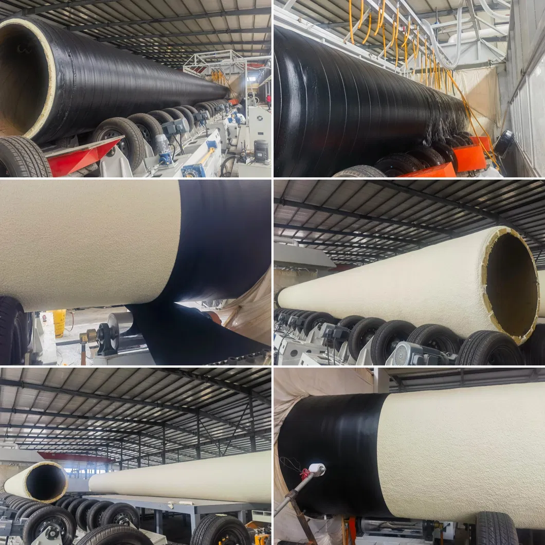 PUR Spray PE Wrapping Pre-Insulated Pipe Production Line &ndash; High-Density PU Foam Insulation for Heating, Cooling &amp; Oil Pipelines