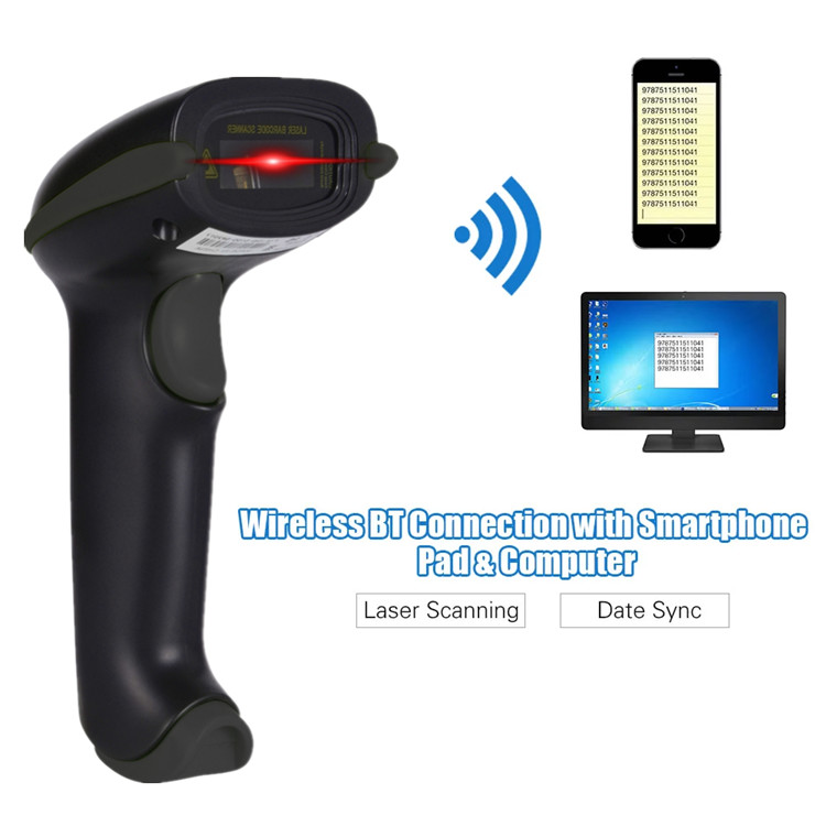 Inventory Handheld Barcode Machine Scanner 1D Bluetooth Laser Qr Code Scanner