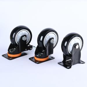 China 75mm/100mm/125mm Industrial Furniture Trolley with Brake and Single Bearing Castor wholesale