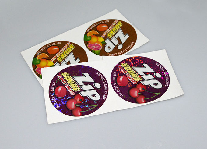 Personalized printing permanent adhesive hologram vinyl candy box packaging sticky labels