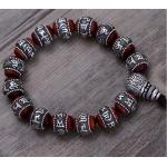 Women and Men Sterling Silver Wrap Sandalwood Bead Strand Bracelet Couples