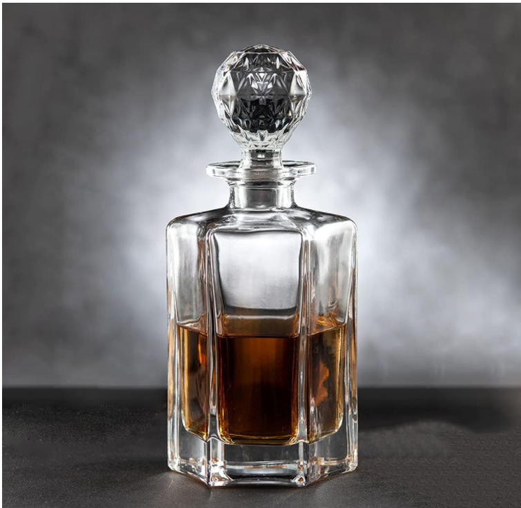 Modern Wine Decanter Clear Glass Finished Decanter Glass Crystal Whiskey Decanter Gift