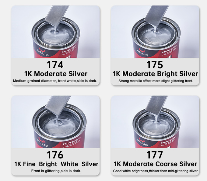 Mixed Blue Shining Silver Metallic Automotive Paint Heat Resistant Silver Pigment Acrylic Lacquer Spray Paint 9