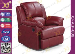 China Real Leather Cinema Recliner Chair , Home Theater Sofa With Food Tablet wholesale
