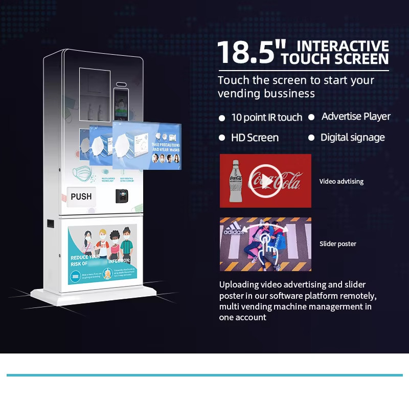 Coin Token Dispenser Vending Machine Cashless PPE Products Vending Machine for Shopping Mall