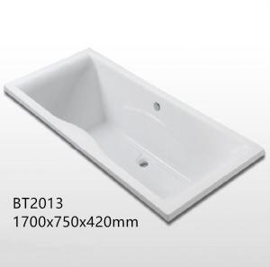 China High Gloss Acrylic Modern Built-in Tub 1700x750x420 Corner Drain Location wholesale