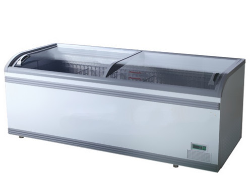 Curved Glass Door Combination Open Top Island Freezer