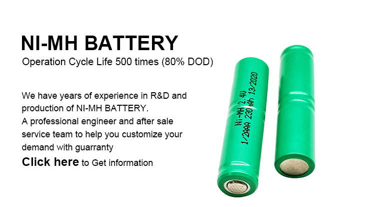 2.4v 230mah Nickel Metal Hydride Battery Pack For Consumer Electronics