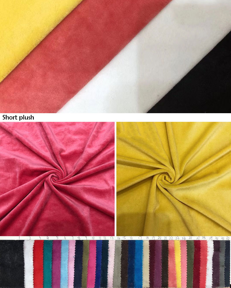 OEM Luxury Crepe Flock Polyester Plush Velvet Velour Fabric 58 inch width