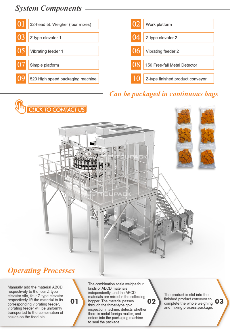 220V Automatic Shrimp Chip Packaging Machine 60-100BPM