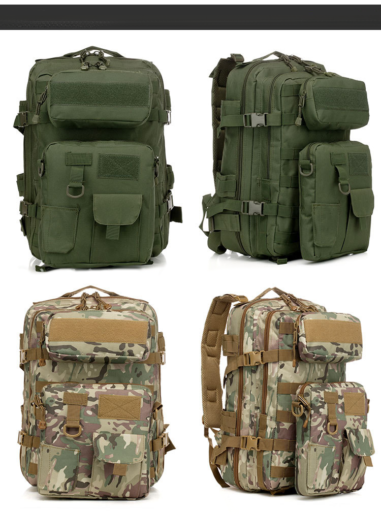 Large Capacity Green Outdoor Travel Backpack with Zipper Closure and Air Cushion Belt
