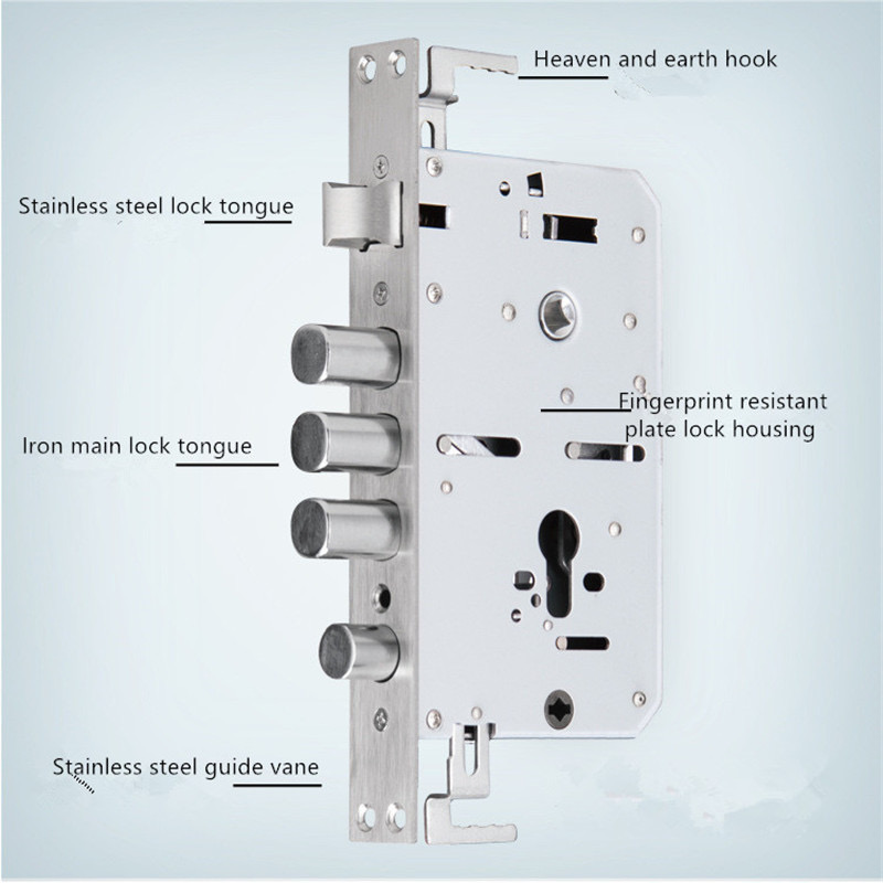 1KG Stainless Steel Door Lock Mortise Electronic Keyless Lock Body for Aluminum Door