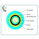 Multi Core Double Sheath PVC Jacket Armored Fiber Optic Cable Kevlar
