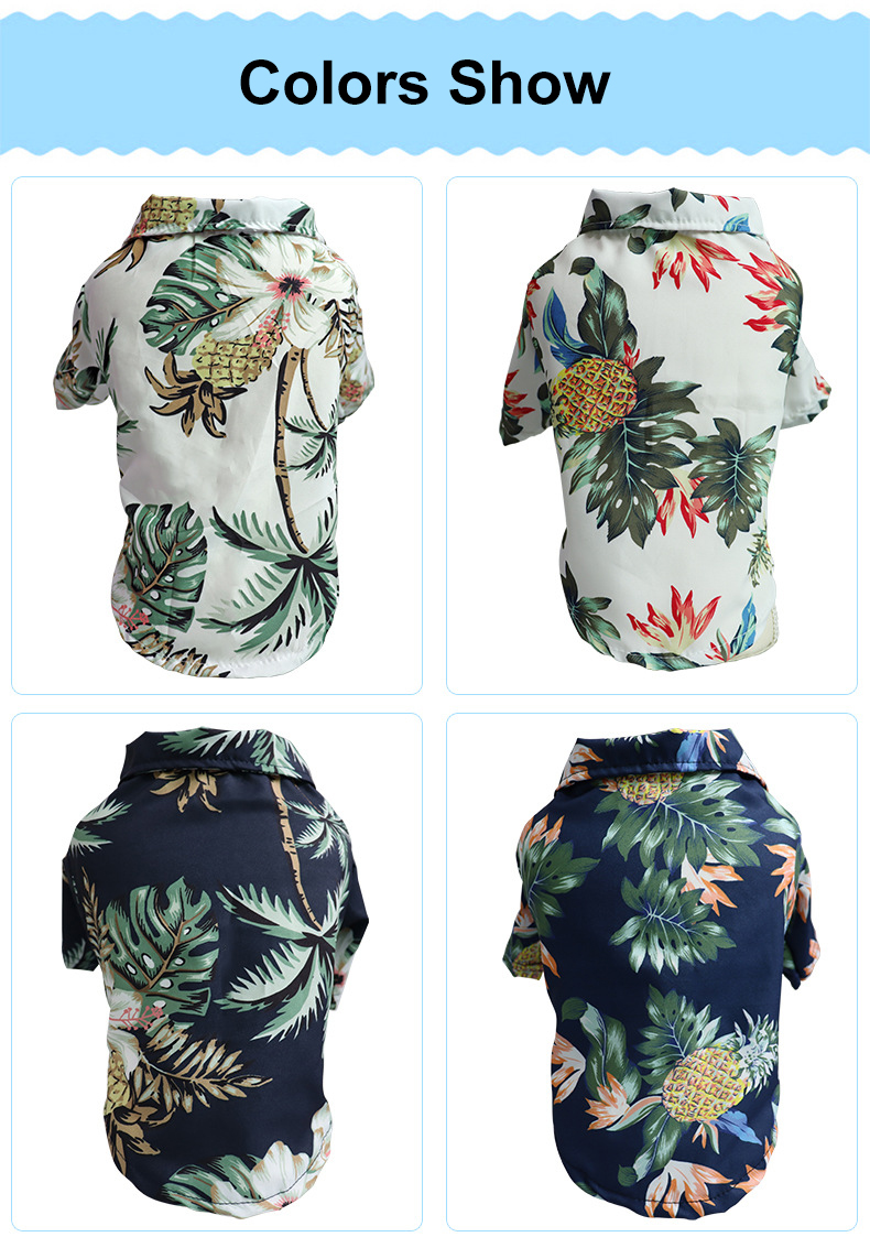 Hawaiian Style Pets Wearing Clothes French Bulldog Dog Hawaiian Shirt