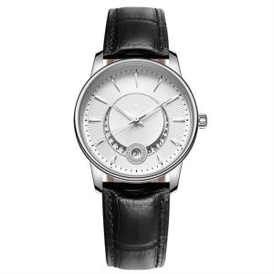 China Quartz Movement Women'S Leather Wrist Watch Pointer Display Print LOGO With Calendar wholesale