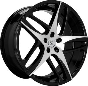 China 19 inch black machine face chrome 5*120 1 piece forged racing wheels rim wholesale
