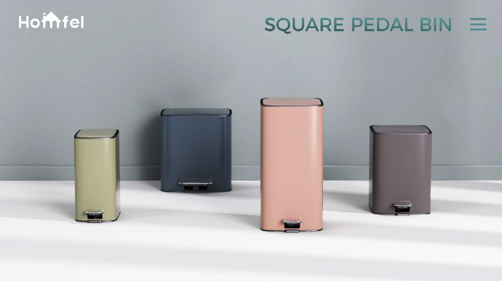 OEM Accepted 18L Rolling Cover Type Stainless Steel Trash Bin For Household Garbage Container