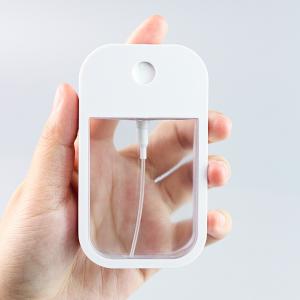 China Transparent PETG Credit Card Perfume Bottle 45ml With Silicone Holder on sale