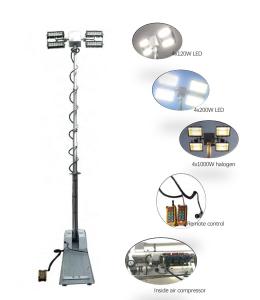China 2.5m roof mount pneumatic telescopic mast move light tower-4x60W LED wholesale