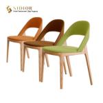 Modern Nordic Wooden Leg Dining Chair Fabric Upholstered Chairs H78cm