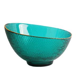 China ODM Handmade Fruit Salad Bowl Lead Free Bevel Glass wholesale