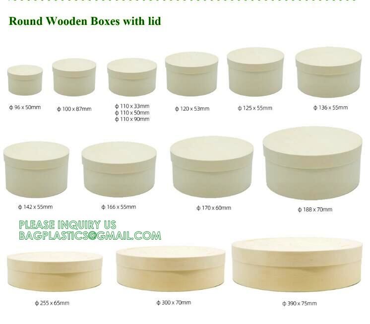 Wooden Food Packaging Box Cake Dessert Container With Plastic Cover, Take Out Pastry Cake Lunch Sushi Tray