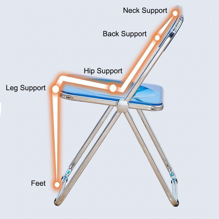 Custom Logo Clear Plastic Folding Chair for Garden Restaurant Cafe Wedding Banquet Even