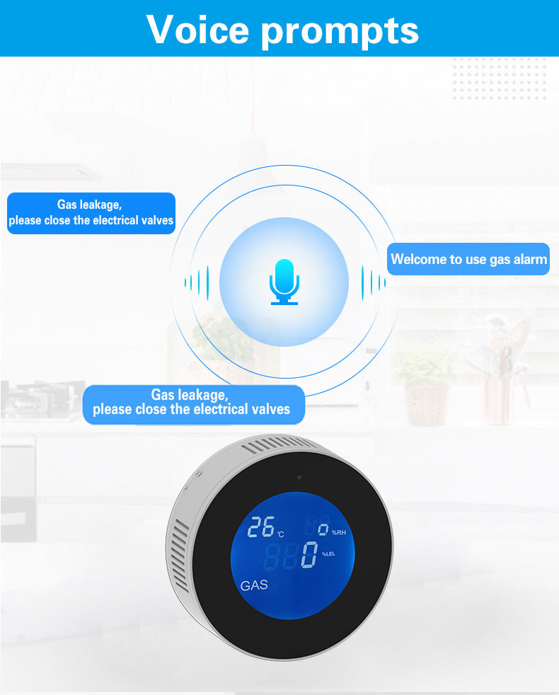 Glomarket Tuya Wifi Alarm System Led Digital Alarm Leak Detector Gas Sensor Gas Leak Detector