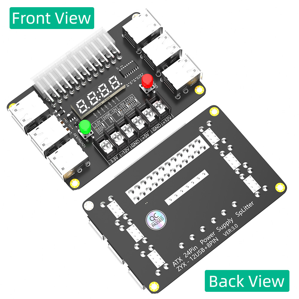 12 Port USB ATX Power Supply Breakout Adapter Board 12V ODM