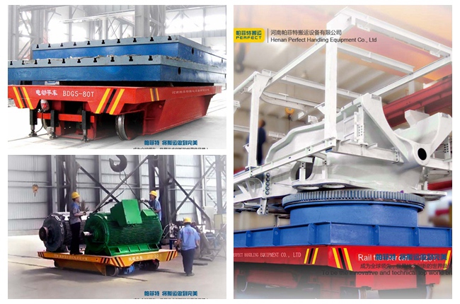  manual transfer carts mounted on the rail 
