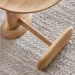 Oak Veneer Round End Table Natural Wood Top Solid Wood Legs Side Table For