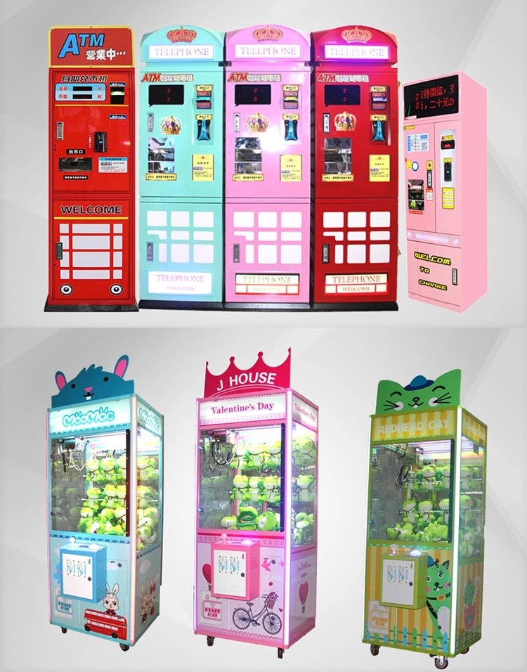 1 Player Coin Operated Crane Game Machine / Gift Vending Toy Claw Machine