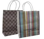Customized fashion kraft paper shopping gift bag with paper twisted handle
