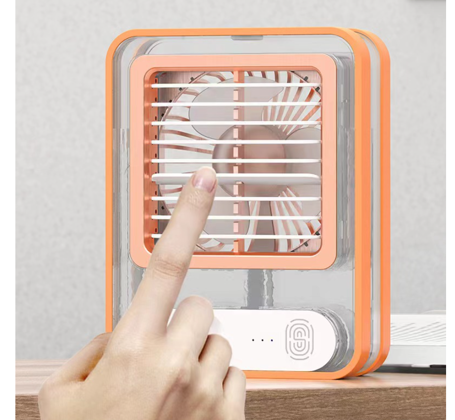 Mini Night Light Fan USB Charging Air Cooling Fan with Spray Function and 420g Weight