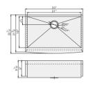 Rectangular Apron Stainless Steel Kitchen Sink With Large Capacity