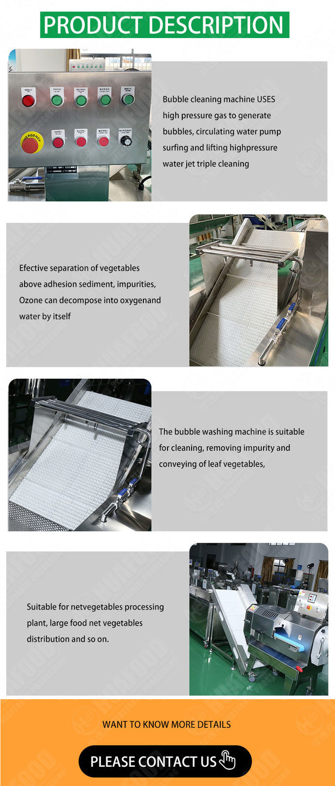 Business Industrial Use Oranges Vegetable Washing Machine Bubble Water Pump
