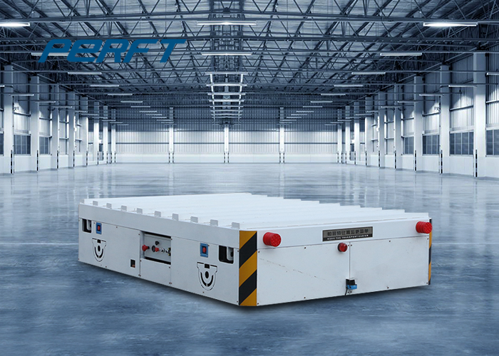 30T Industrial material handling battery motorized high quality trackless transfer cart for workshop raw material transporrtation
