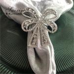 Bowknot Shape Rhinestone Braided Napkin Rings Set Of 12 8 6 4 Wedding Party