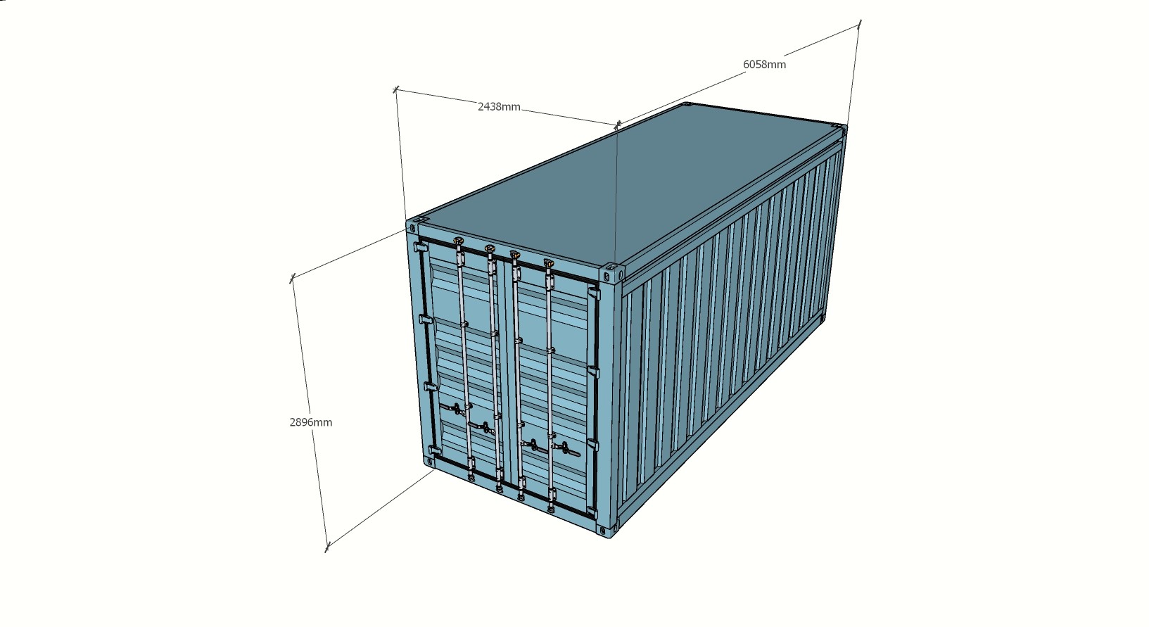 Household Two Doors 20gp Prefab Shipping Container House